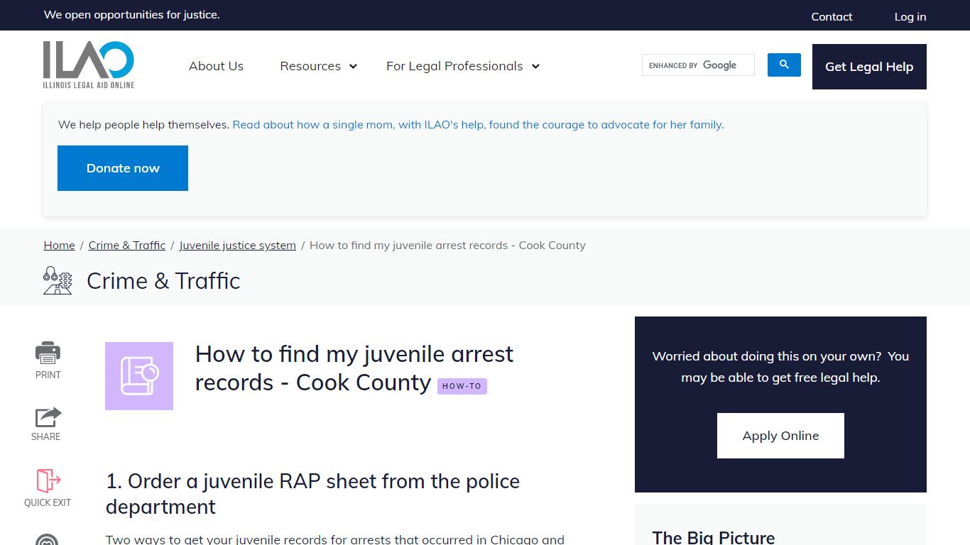 How to find my juvenile arrest records - Cook County