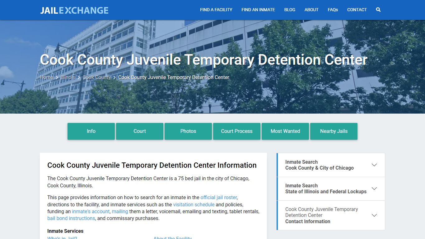 Cook County Juvenile Temporary Detention Center, IL Inmate Search ...